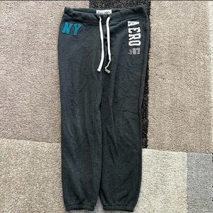 Aeropostale Dark Gray Sweat Joggers with Blue NY Detail